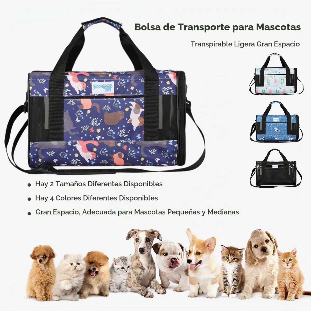 PETCUTE Transportin Gato Plegable,Aprobado por Aerolíneas,Bolsa de Transporte para Mascotas Transpirable con Colchón Suave,Transportadoras para Perro con Correa De Hombro Ajustable,Viajar en Tren,M