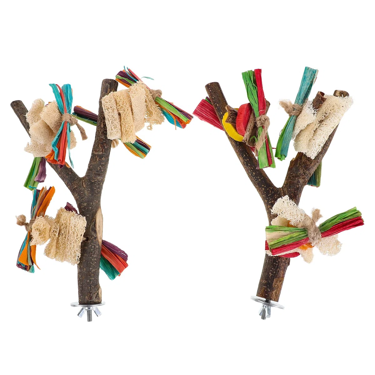 Hemobllo 2piezas Percha de Madera para Loros Plataforma Natural para Jaula de Pájaros de Rama de Madera Maciza para Loros y Grandes Psitácidos Percha para Masticar
