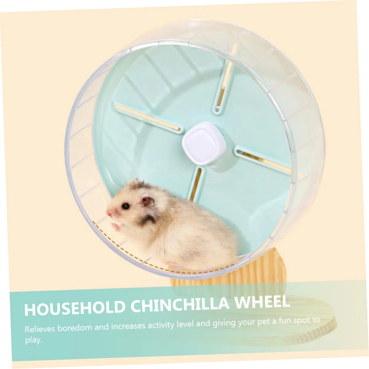 FRCOLOR Rueda para Hámster Silenciosa Soporte, Rueda de Ejercicio para Roedores Pequeña de 20 Cm, Material Abs y Madera, Adecuado para Jaulas de Mascotas y Aumentar Su Actividad
