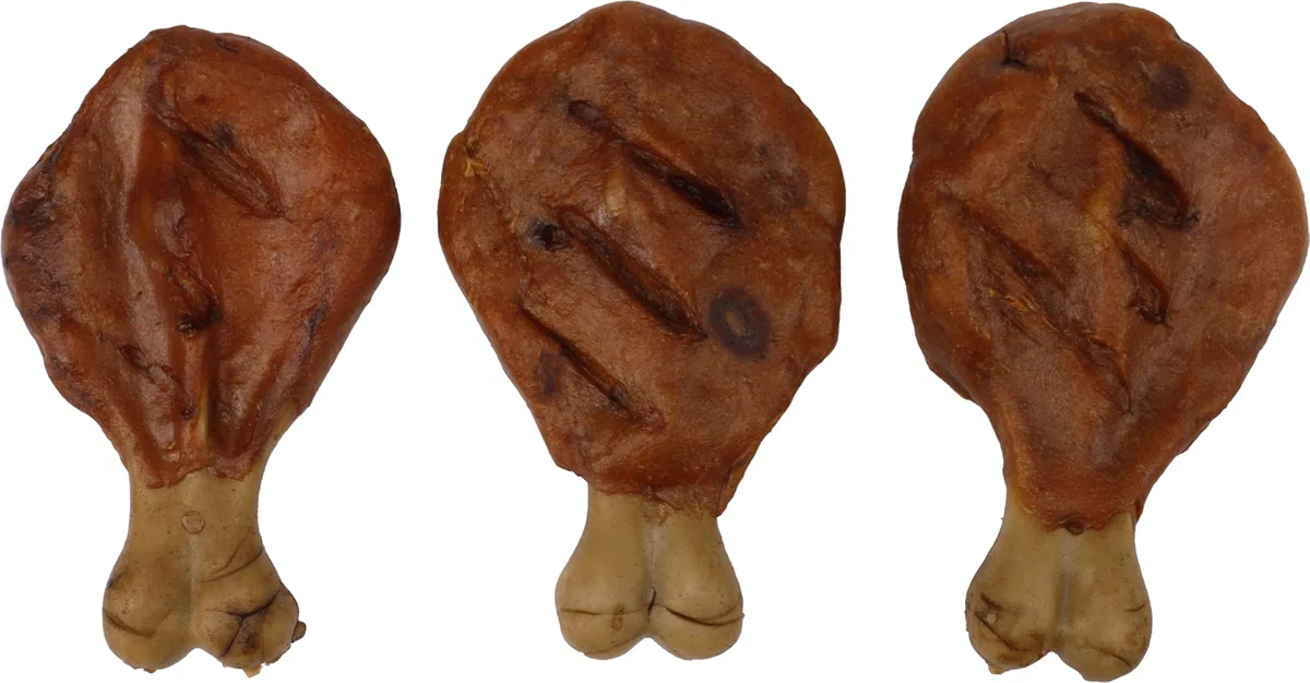 Snacks para Perros - Flamingo BBQ Costilla con Pollo M - 11 x 7 x 1 cm - 1,9 kg Display - Rica en proteínas - sin Gluten - sin Cereales - sin azúcares añadidos