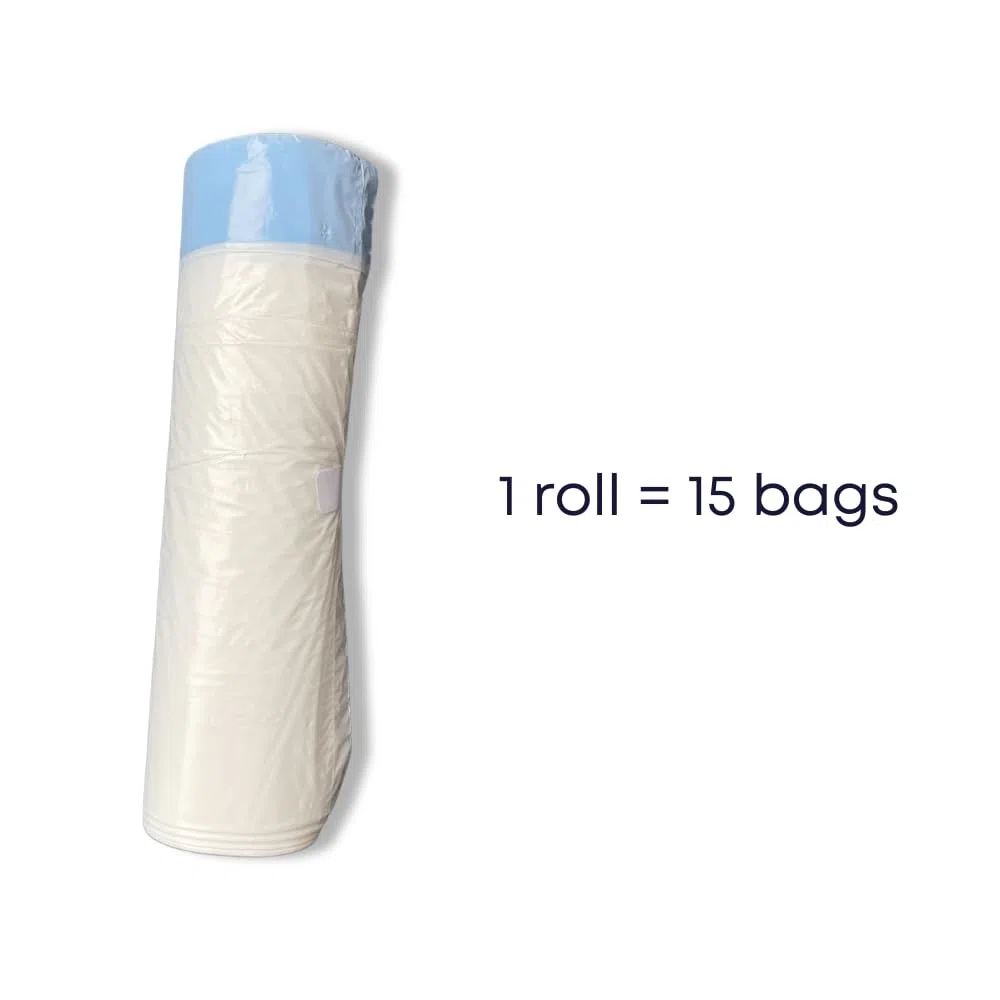 WeeKett Bolsas de arena para gatos para autolimpieza (75 bolsas, 5 rollos) – Bolsas de basura duraderas resistentes al desgarro con asas de cordón, forros de bandeja de arena para gatos a prueba de