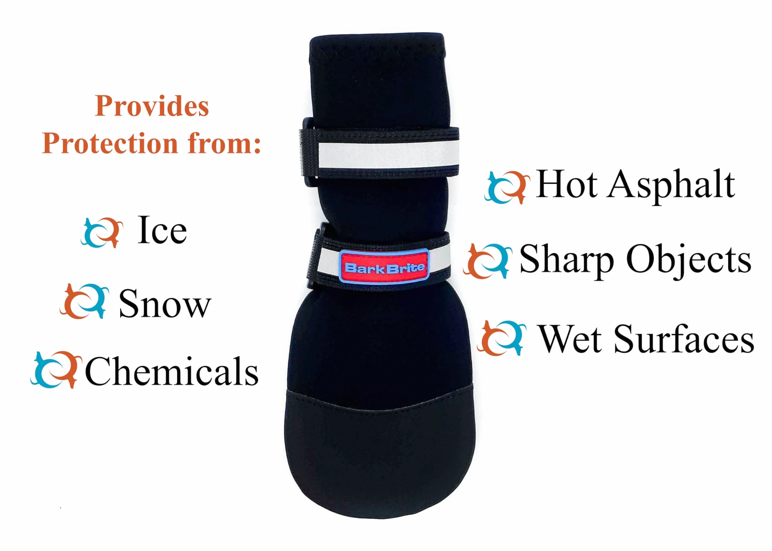 Bark Brite Todas Las Botas De Perro Protector De Neopreno Resistente A La Pata con Straps- Reflectante (XXL (4,5X4,5 In.))