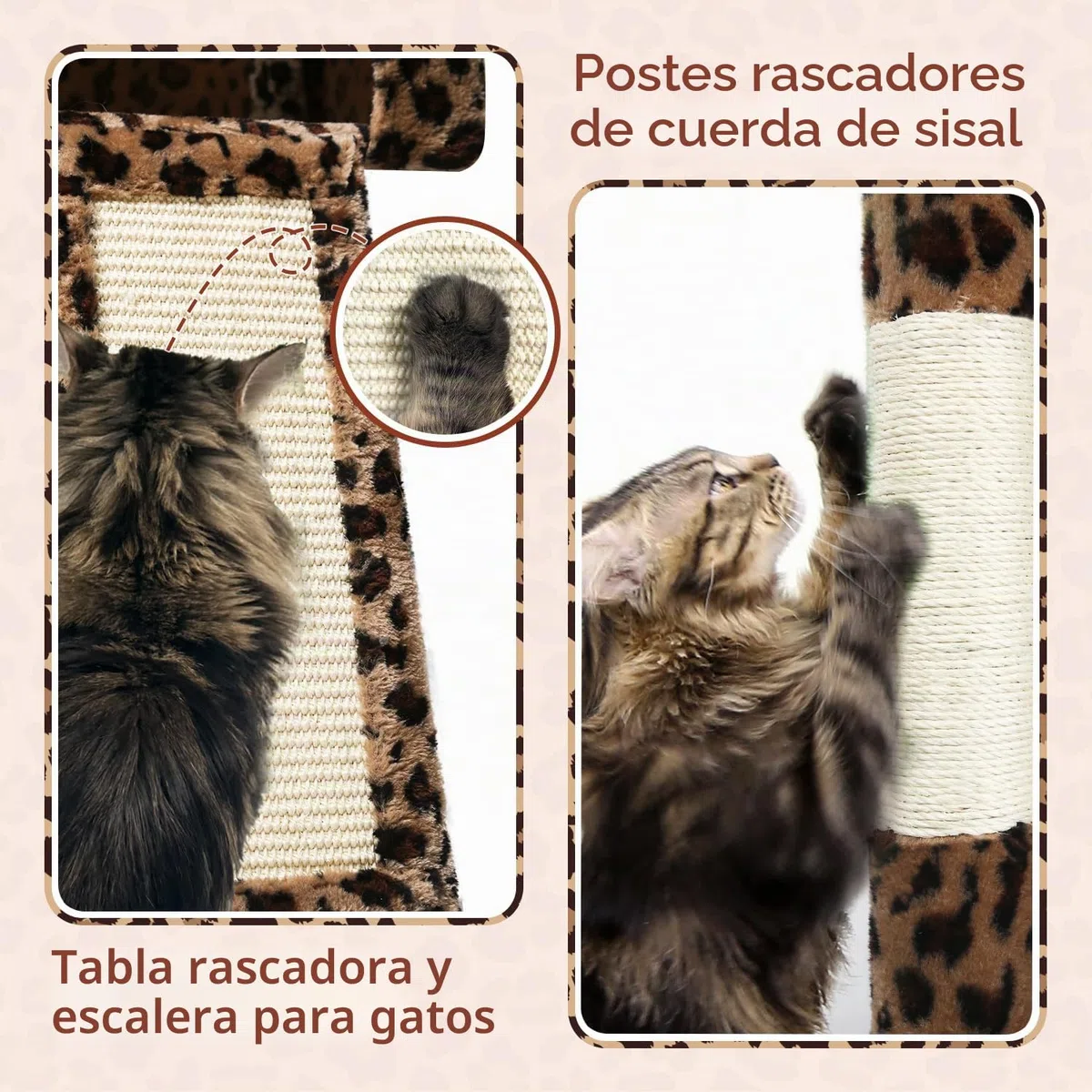 Globlazer Árbol Rascador Leopardo Esquina para Gatos Alto 178 cm con Hamaca, 2 Nidos, Plataformas, Tabla Rascar Sisal, Peluche Juguetes, Estable Torre para Grande Gatos Adulto (F70 Pro, Leopardo)
