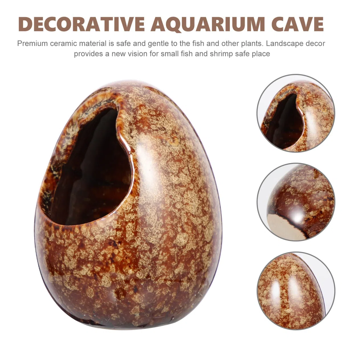3 Juegos Tanque De Cría De Peces Y Camarones Pecera Paisajismo Acuario Cueva Decoración Segura para El Acuario Cueva De Peces Delicados Suministro De Acuario Cerámica 2 Piezas * 3 YARNOW
