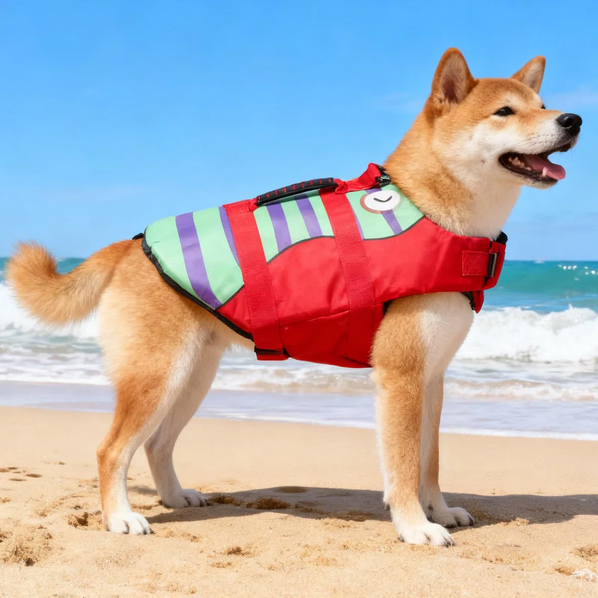 Sosoport Chaleco Salvavidas para Perros Diseño, Ajuste Cómodo, Poliéster Resistente, Adecuado para Nadar en Playas y Lagos, 10-20kg