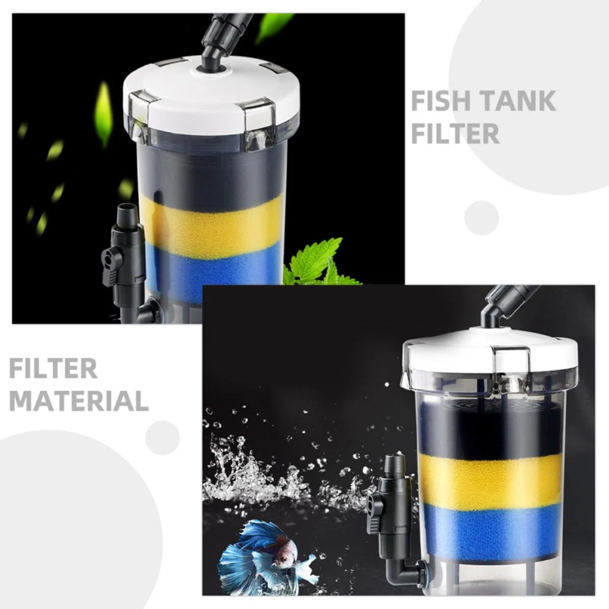 Yardwe Filtro para Acuario de Caja Exterior Silencioso Ajustable LW