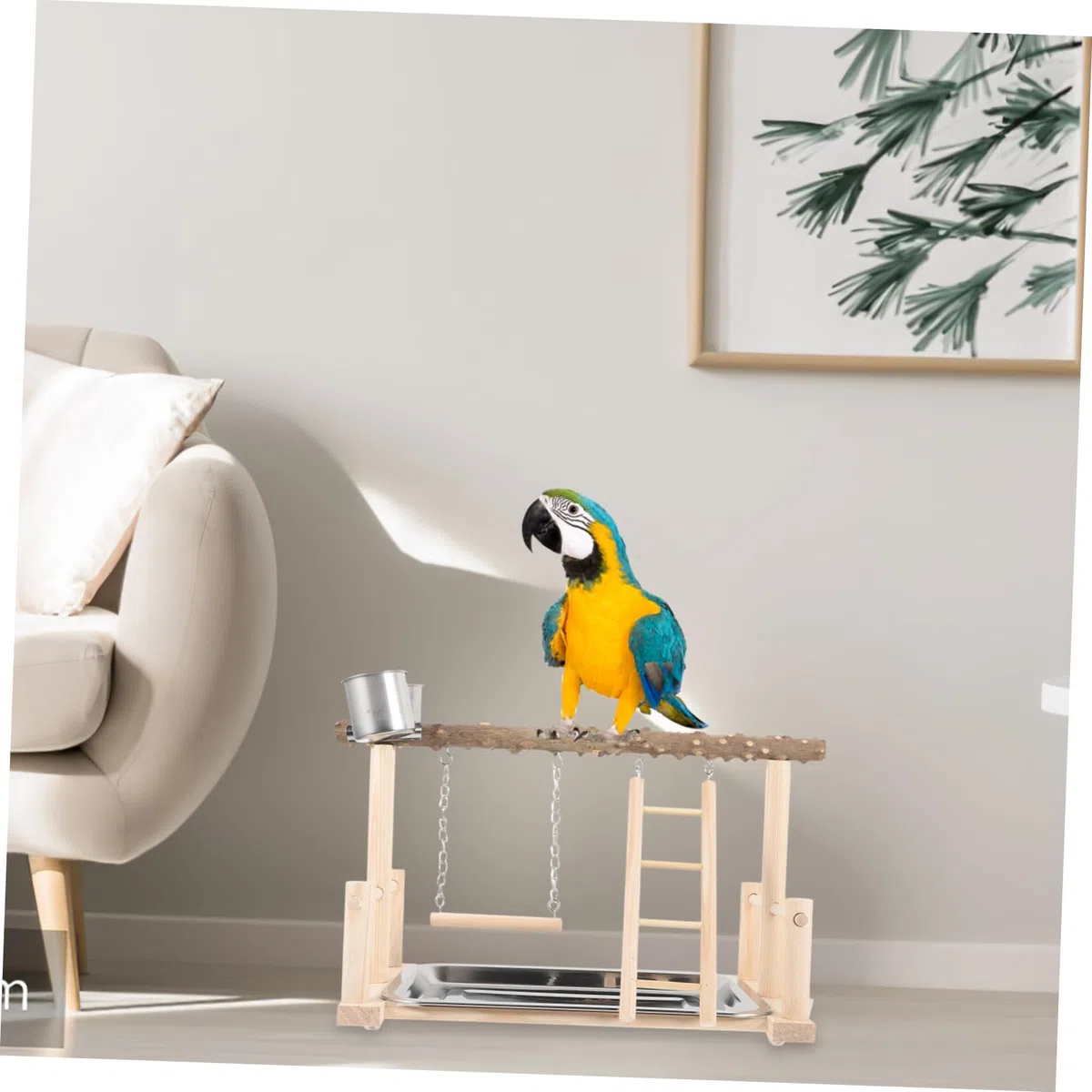 BESPORTBLE de Cómodo Entrenamiento Percha de en para Natural Madera Pájaros Antideslizante Soporte Agarre y Adecuado para Loros y Aves Domésticas Jaulas