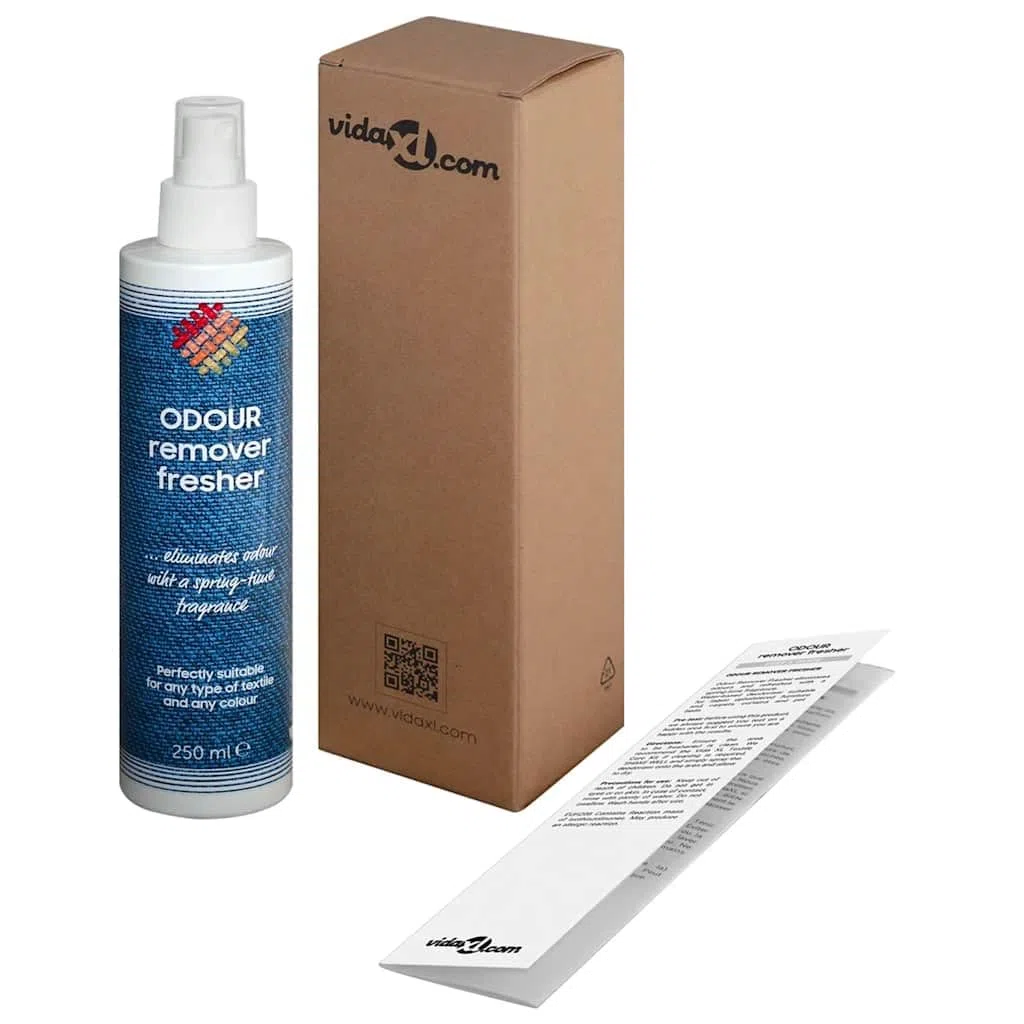 Eliminador de olores y refrescador de 250 ml con boquilla de pulverización para muebles, alfombras, camas para mascotas, muebles tapizados, cortinas, adecuado para el hogar, oficina, sala de