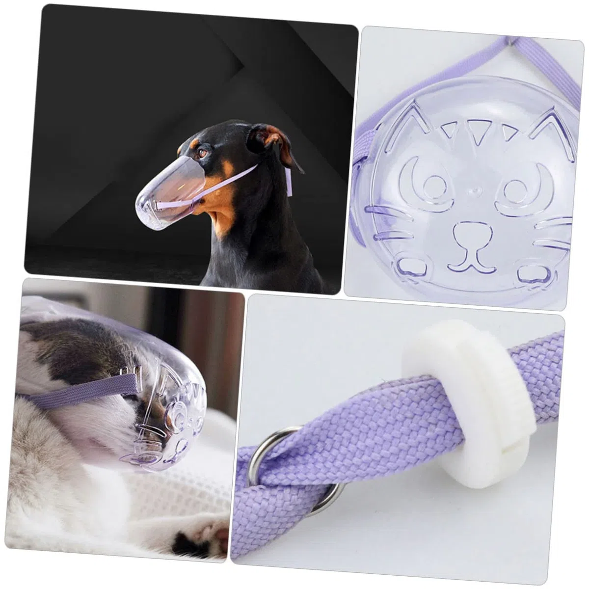 DOITOOL 5piezas Bozal para Gatos y Transpirable Diseño Práctico Mascara De Boca para Actividades Al Aire Fácil De Limpiar y Usar para Baños y Visitas Al Veterinario