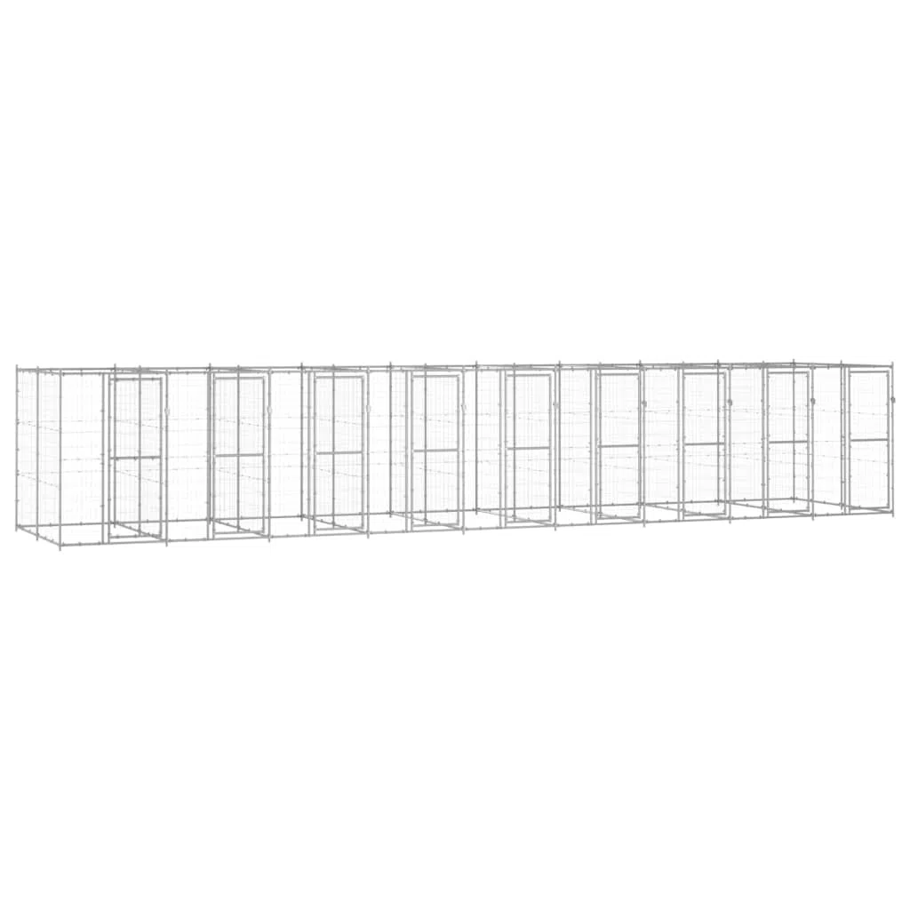 Perrera para perros de acero galvanizado de 21,78 m², plegable y ampliable con puerta con cierre, protección segura y zona de juegos para cachorros y perros en el jardín o patio