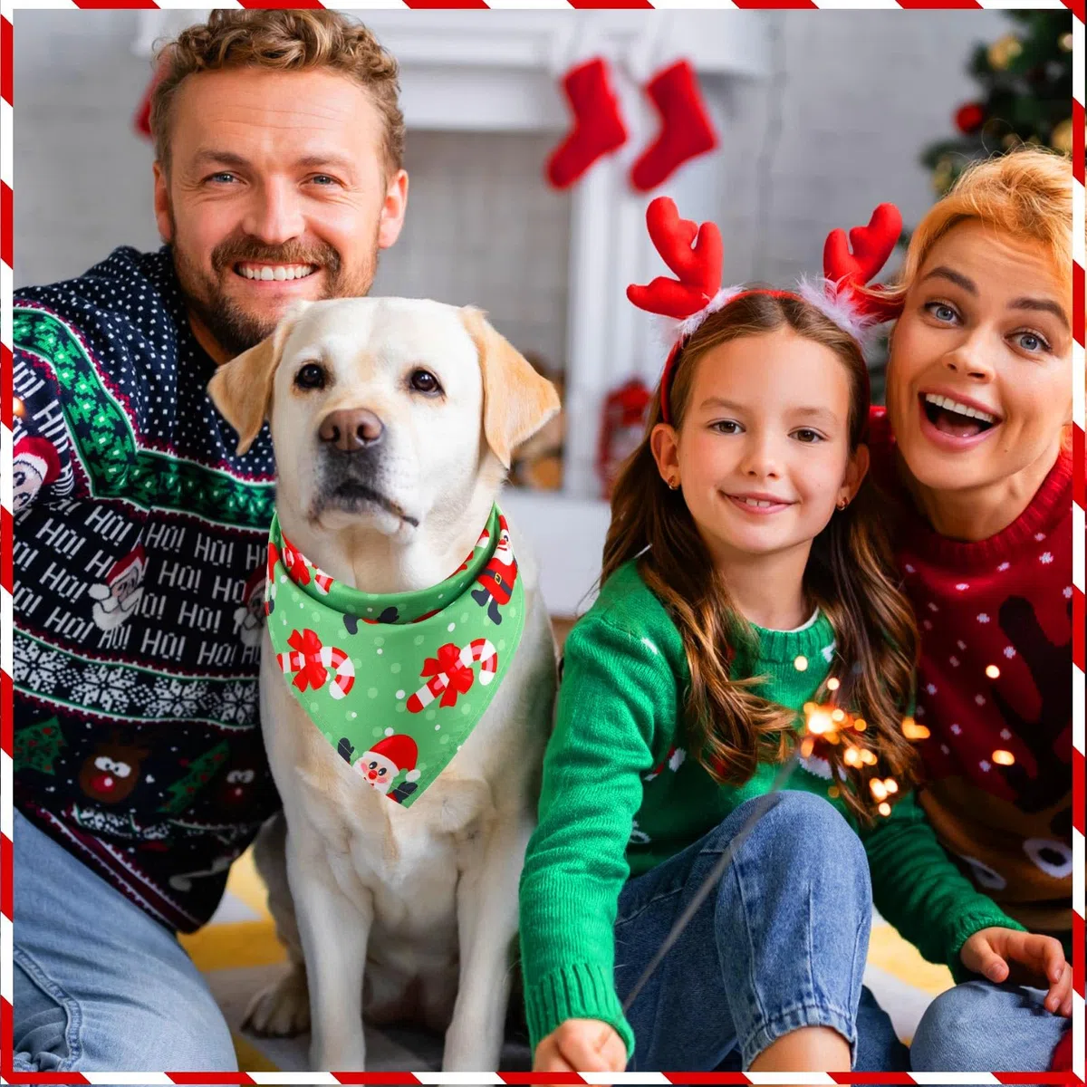100 Bandanas de Navidad para Perros, a Granel, Bufanda Triangular para Mascotas, Baberos de muñeco de Nieve, Papá Noel, Copo de Nieve, Bandana Suave para Perro, Accesorios para Disfraz de Mascota de