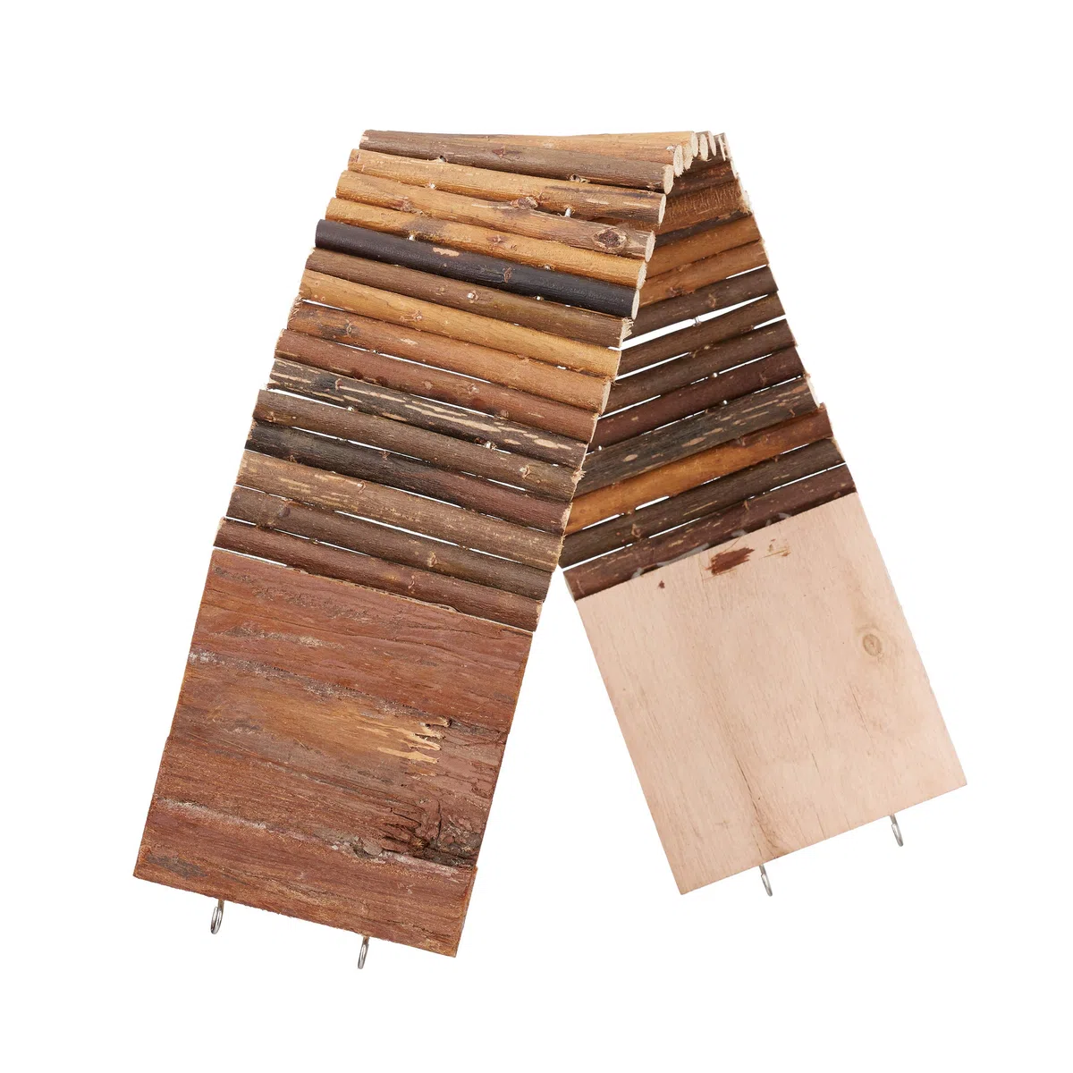 Relaxdays - Puente de Madera para roedor, Lote de 10, Flexible, Ojales para Colgar, Escala Jaula, pájaros, Chima, HLP, 1,5 x 55 x 10 cm, Naturaleza