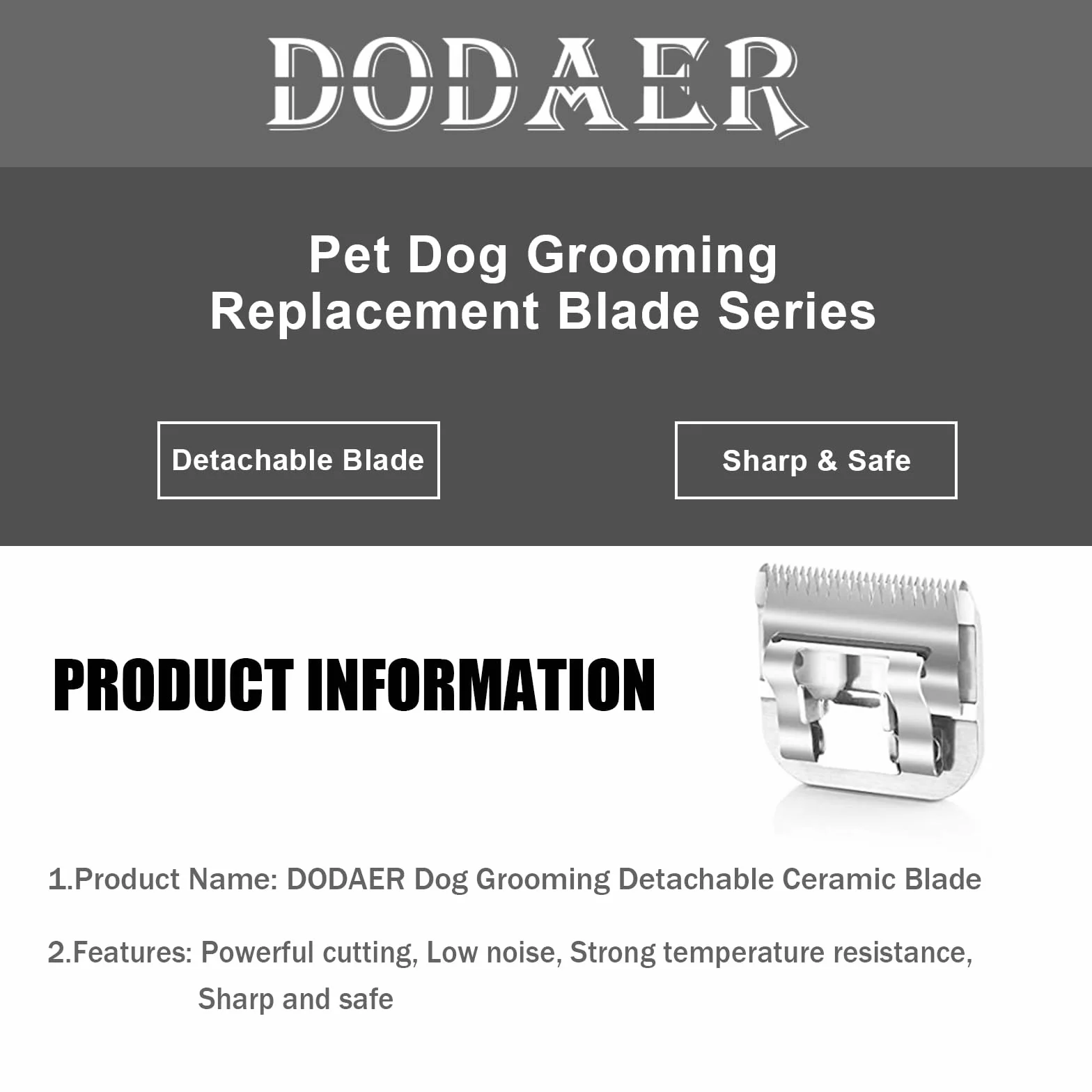 4F Cuchillas desmontables para perros,Compatible con Moser 45-50/Heiniger/Andis,Oster A5,Wahl KM10 Series,2 unidades Plateado