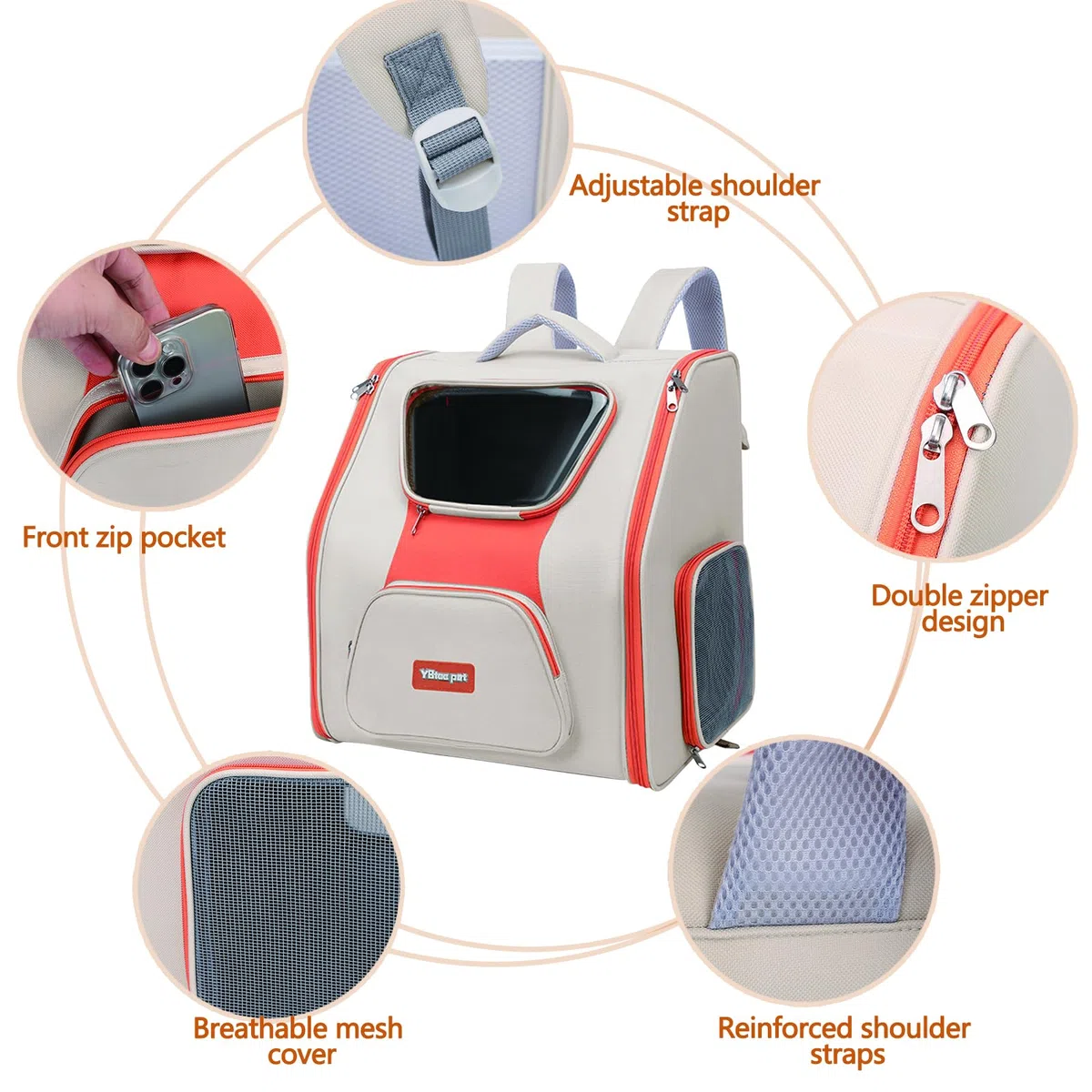Galatée Mochila para Gatos, Mochila Cómoda para Perros para Viajes, Senderismo y Acampadas, Mochila Transpirable para Mascotas, Bolsa De Viaje para Gatos Homologada para Aerolíneas(Morado)