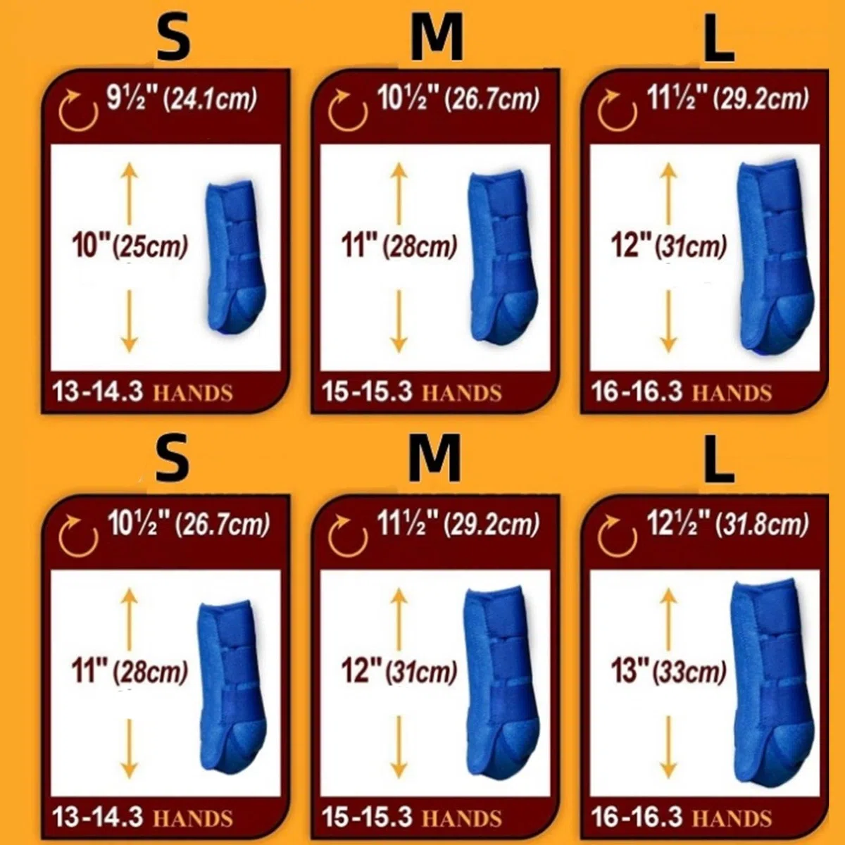 4 Piezas Botas para Caballo Protector de Piernas Envoltura Soporte de Guardia Material Neopreno Reutilizable Adecuado para de Equitación, Azul, s