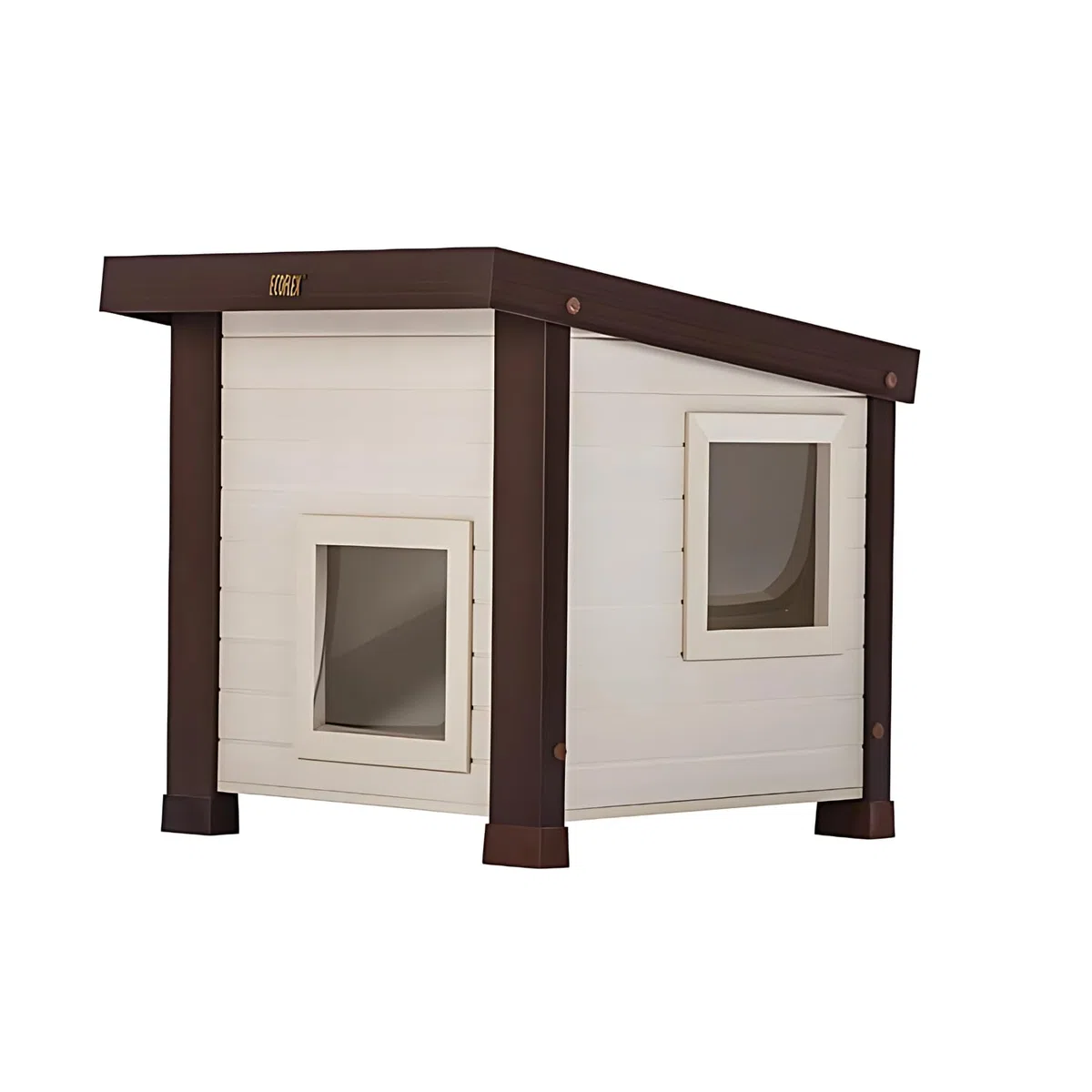 Casa para Gatos Noa - Caseta de Interior/Exterior - Fabricado en ECOFLEX - Refugio para felinos con gatera