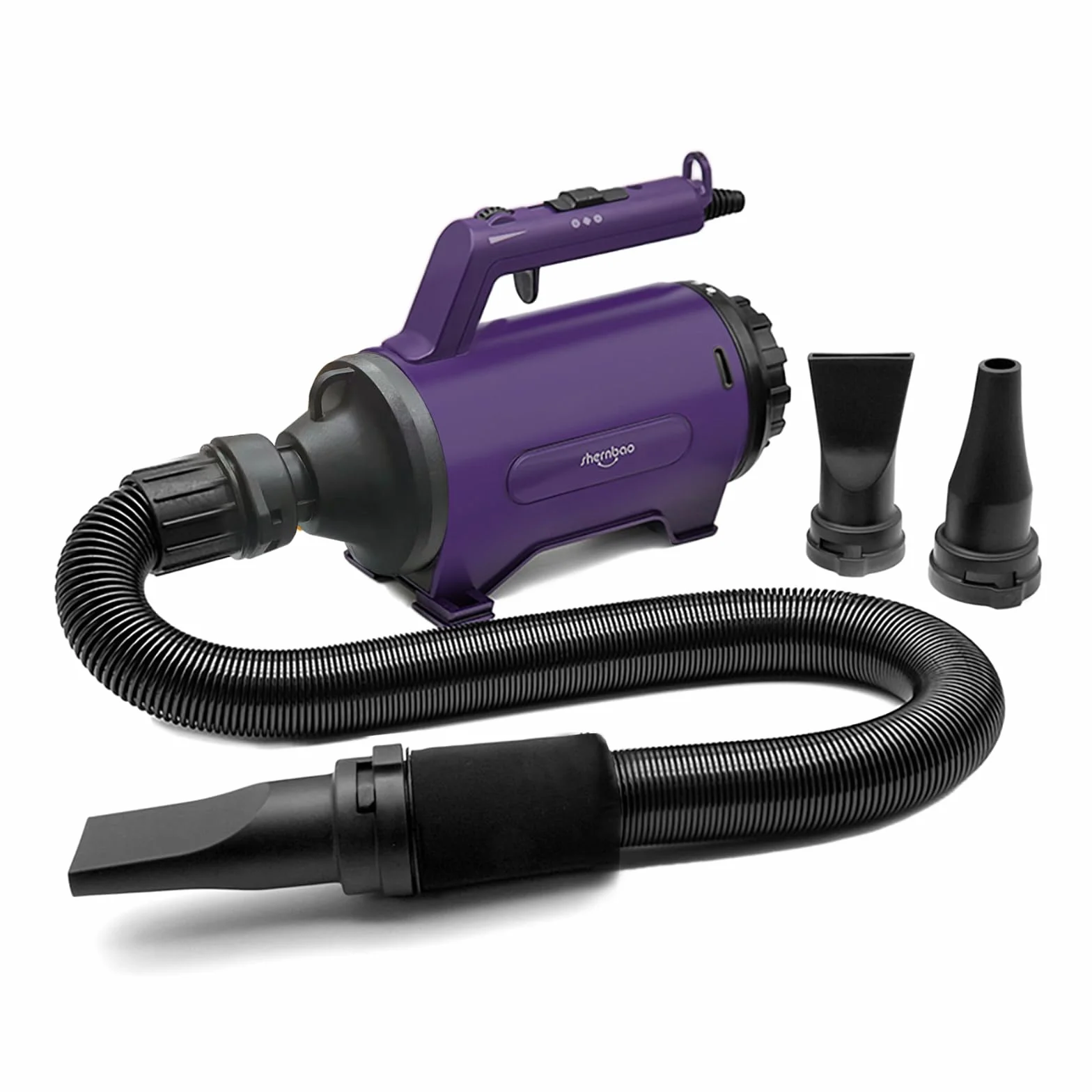 Secador de Pelo para Perros 3.8 HP Alta Velocidad Profesional Violeta | Motor 3.8 HP, Con calentador, Velocidad continua, Uso profesional perros/mascotas SMD-06P