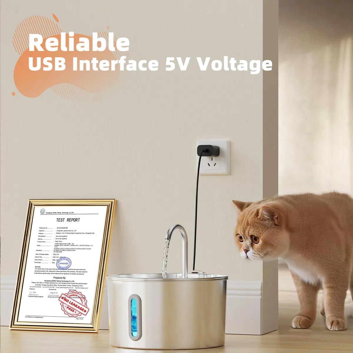 2,2 L Fuente de Agua para Gatos Acero Inoxidable 6 Filtros + 3 Esponjas