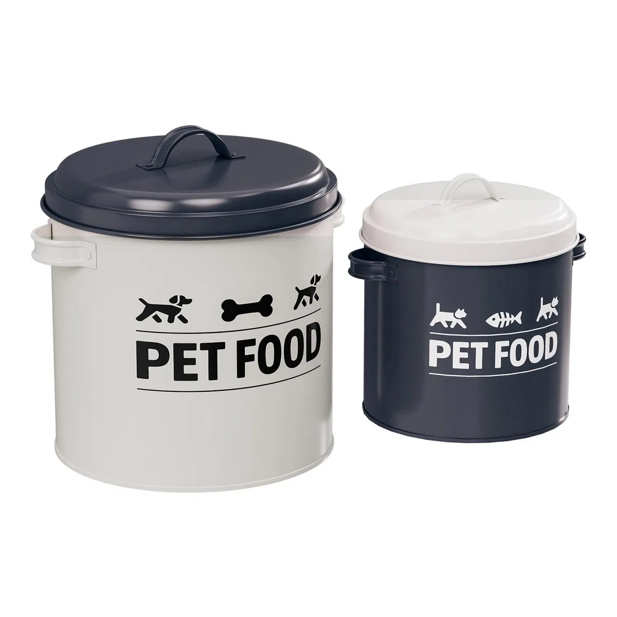 MagiDeal 2 Contenedores herméticos de Hierro para golosinas de Perros y Gatos, Ideales para almacenar Comida y Otros Alimentos de Mascotas