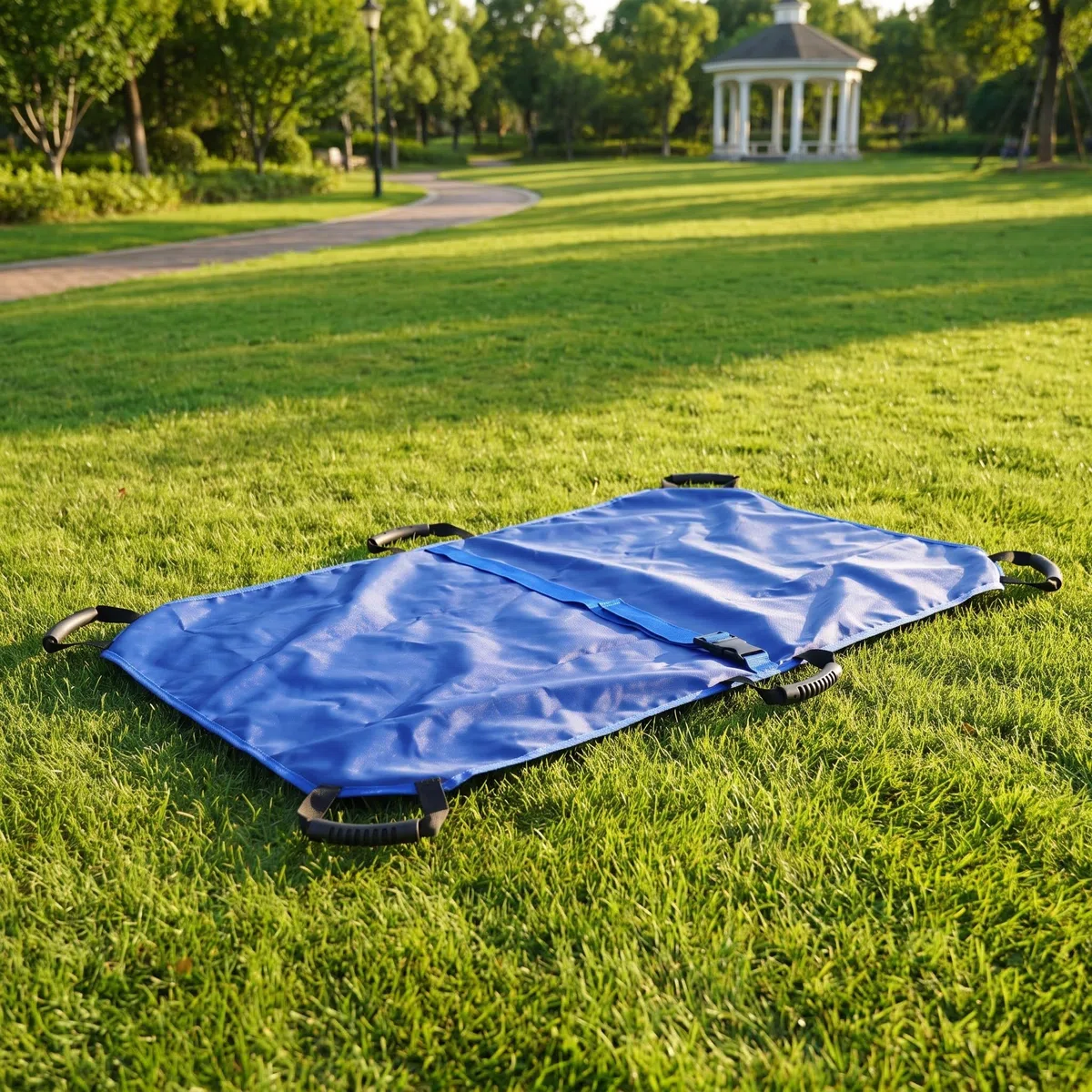 Cama Plegable Azul, Portátil para Perros Grandes