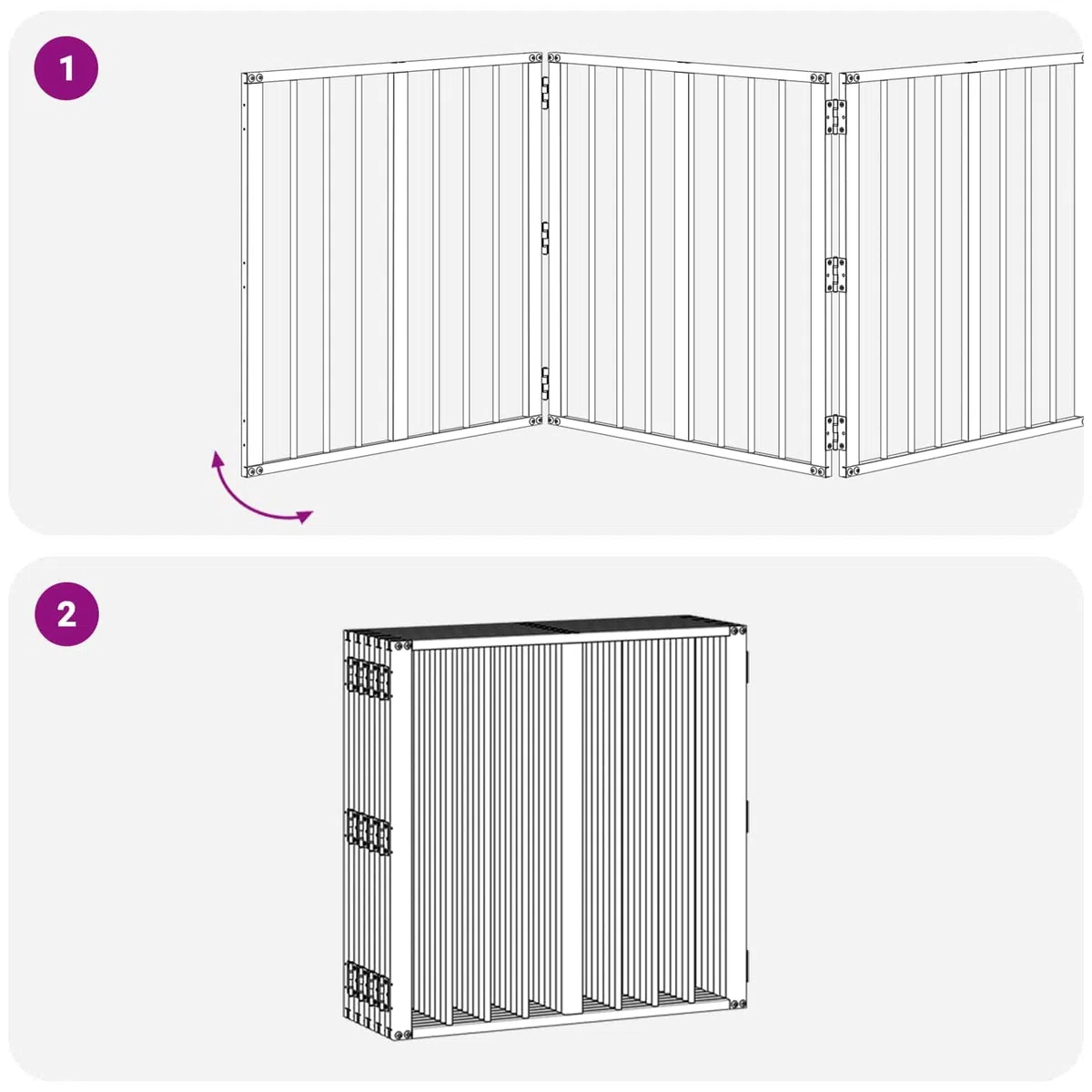 Portería para perros de acero galvanizado, 10 unidades, color negro, 60 x 60 cm, plegable y ahorra espacio, para cachorro y perro, protección y seguridad al jugar y entrenar