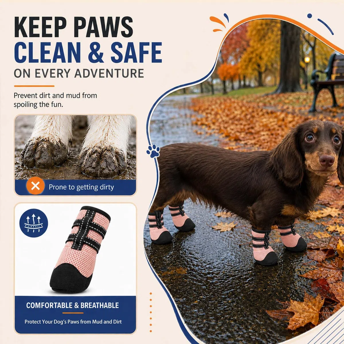 Zapatos para pasear perros para pavimento caliente, senderismo