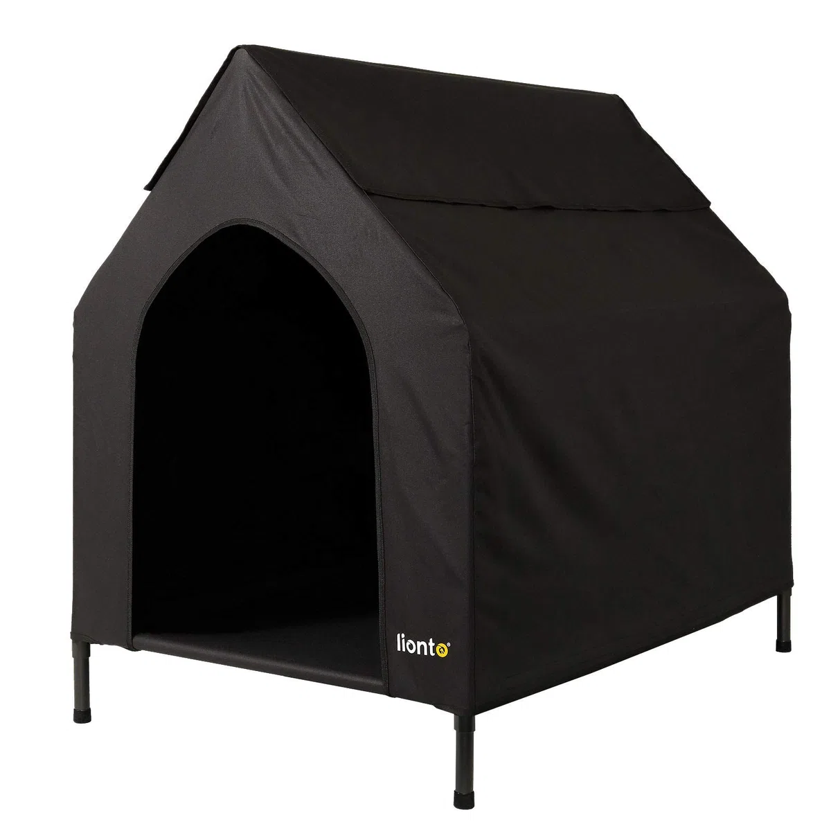 lionto Cama para Perros Cubierta Cama elevada con Techo para Perros, (S) 90x65x85 cm Negro
