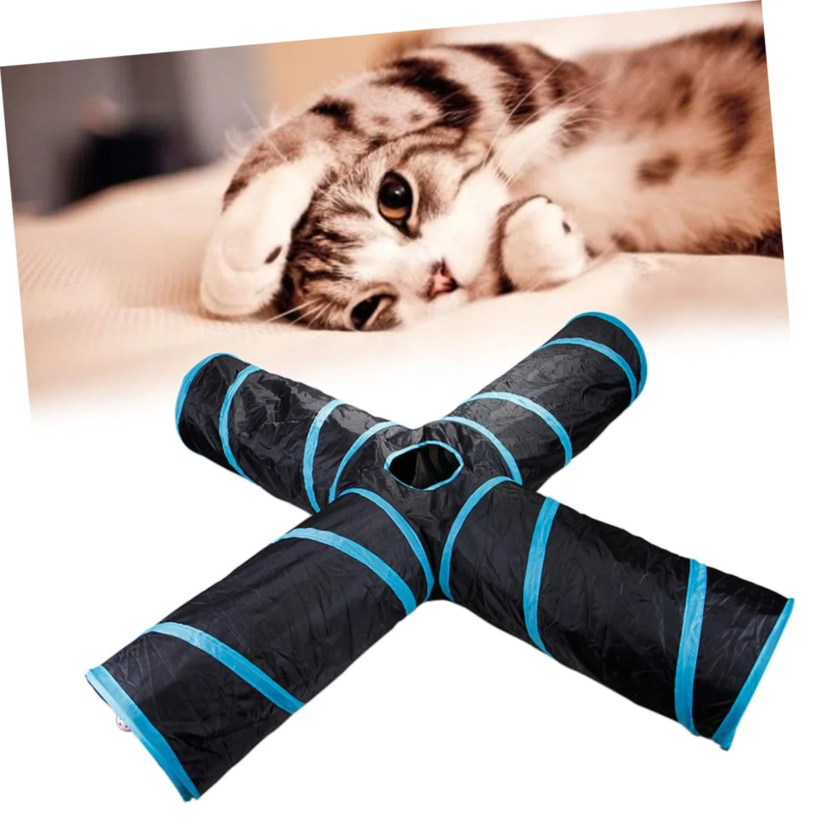 1 Pieza Tunel de Animales Conejos Bunny glop Game Katcher Conejillos petg Pets cattier cochinillo muñecos Toys Arruga Tubos Indestructible Cerdos túnel Juguete para Mascotas Blue