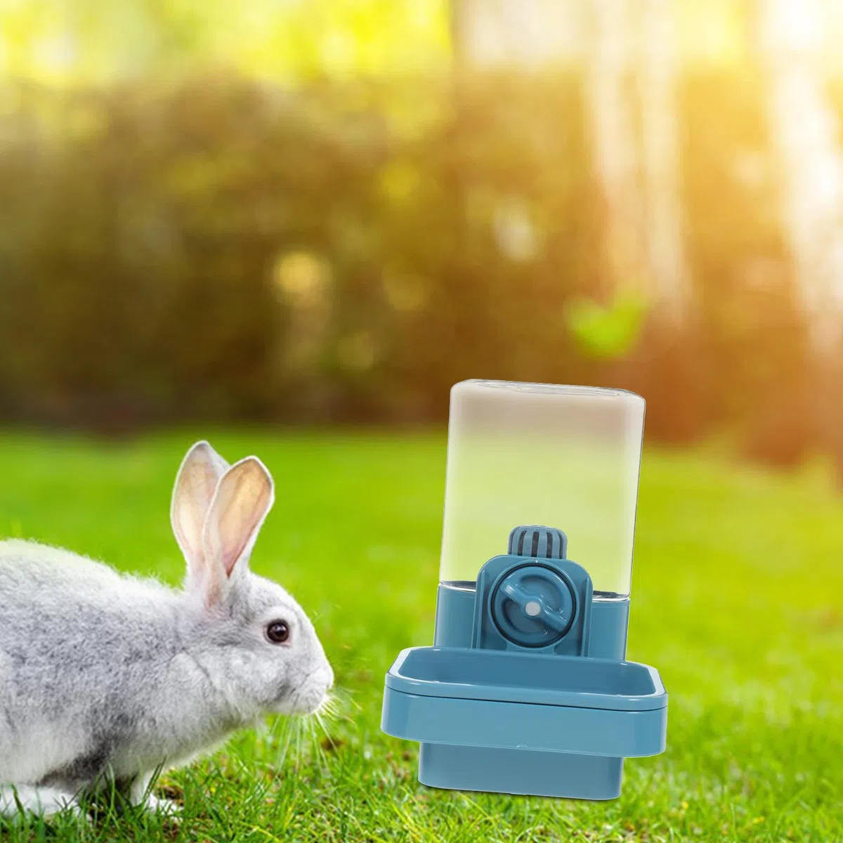 CLISPEED Bebedero para Conejos Dispensador de Agua para Pequeños de Plástico 750ml Portátil, Suministro Temporal, para Viaje y Transporte, para Mascotas y Pequeños