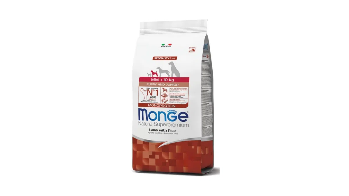 Monge - Comida seca completa para perros y cachorros de talla mini, fabricada en Italia, 1 paquete de 7,5 kg