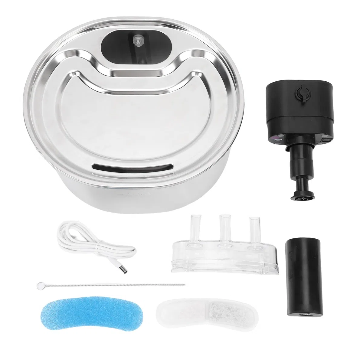 Fuente de Agua para Gatos de Acero Inoxidable, Dispensador Automático de Agua para Mascotas de 3,2 L con Sensor Inteligente y Diseño Recargable, para Gatos y Perros en