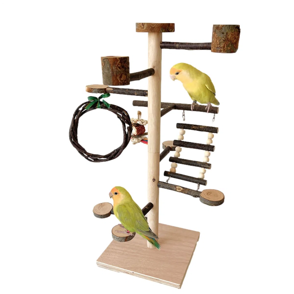 Soporte Para Aves Juguetes de Madera y Accesorios para Jaulas de Pájaros | para Periquitos y Aves Pequeñas para Hogar Cotorras Cacatúas Agapornis y Periquitos
