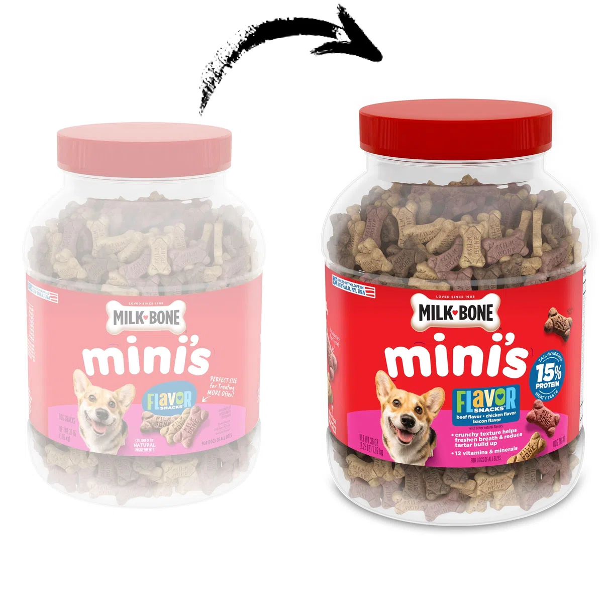 Milk-Bone Mini's Flavor Snacks - Golosinas para Perros, 36 onzas