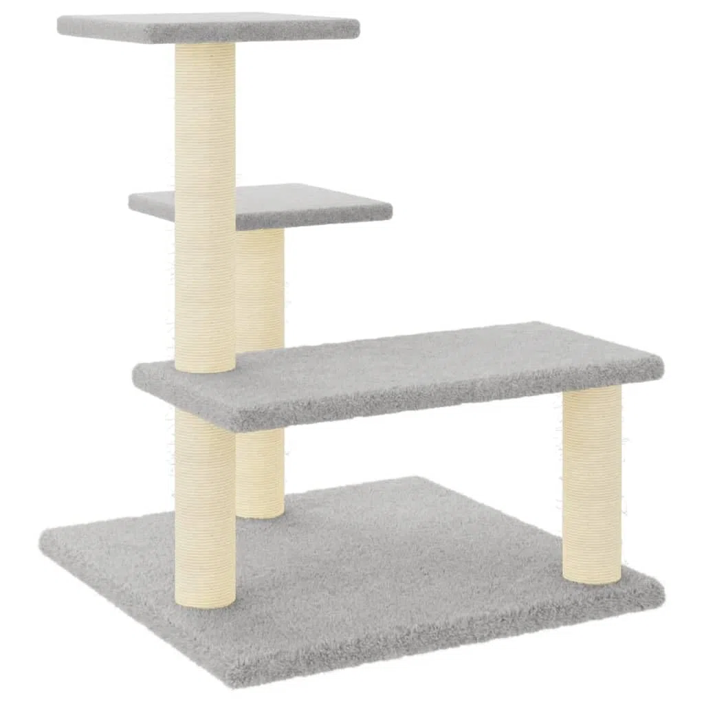 ShGaxin Rascador para Gatos con Postes de sisal Gris Claro 61 cm, Rascador Gato, Arbol Rascador para Gatos, Gatos Accesorios, Torre Gatos, Arranhador para Gatos, Casa para Gatos