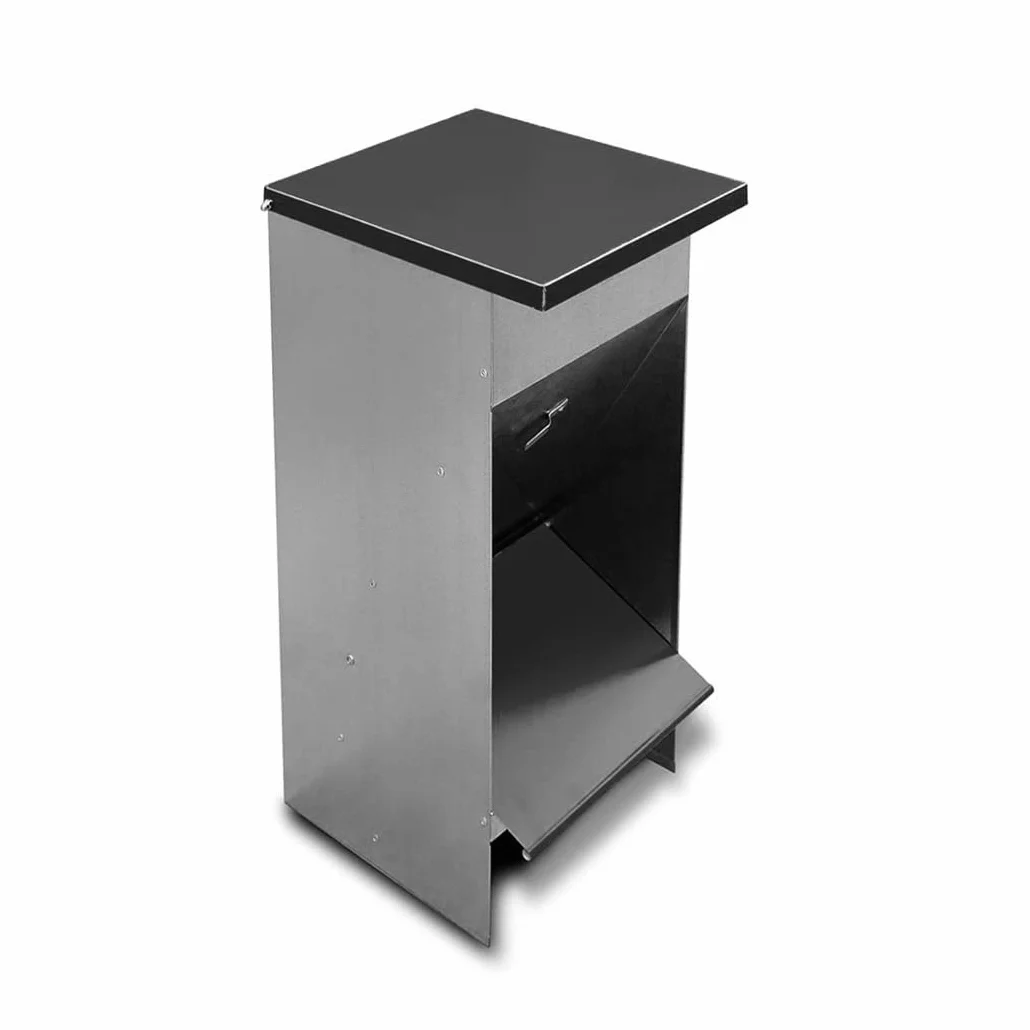 Comedero para Perros ( capacidad 42L / 30,2kg aprox.) - Tolva para Perros Galvanizada Premium - Con Tapa Para Mantener el Pienso Protegido de Ratones y Pájaros - Incluye expendedor de bolsitas