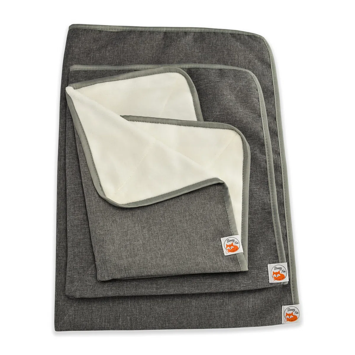 Sleepy Fox Snuggle - Manta para gatos y perros con forro polar Sherpa (60 x 80 cm), color gris