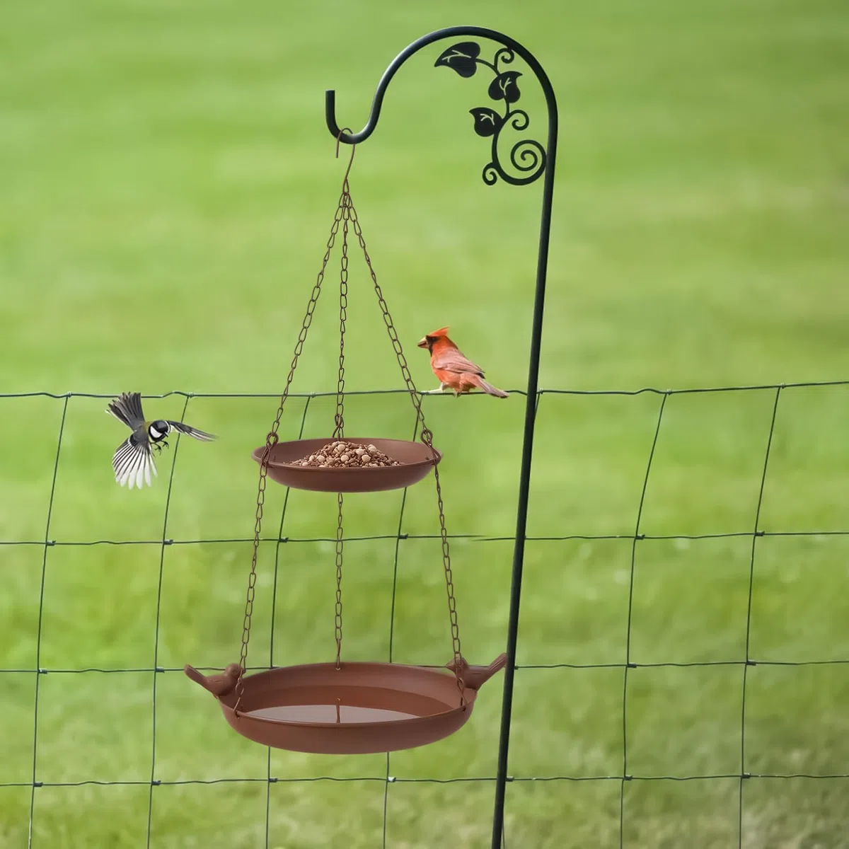 Genérico Baño para Pájaros De Exterior Tazón De Aves De Doble Capa
