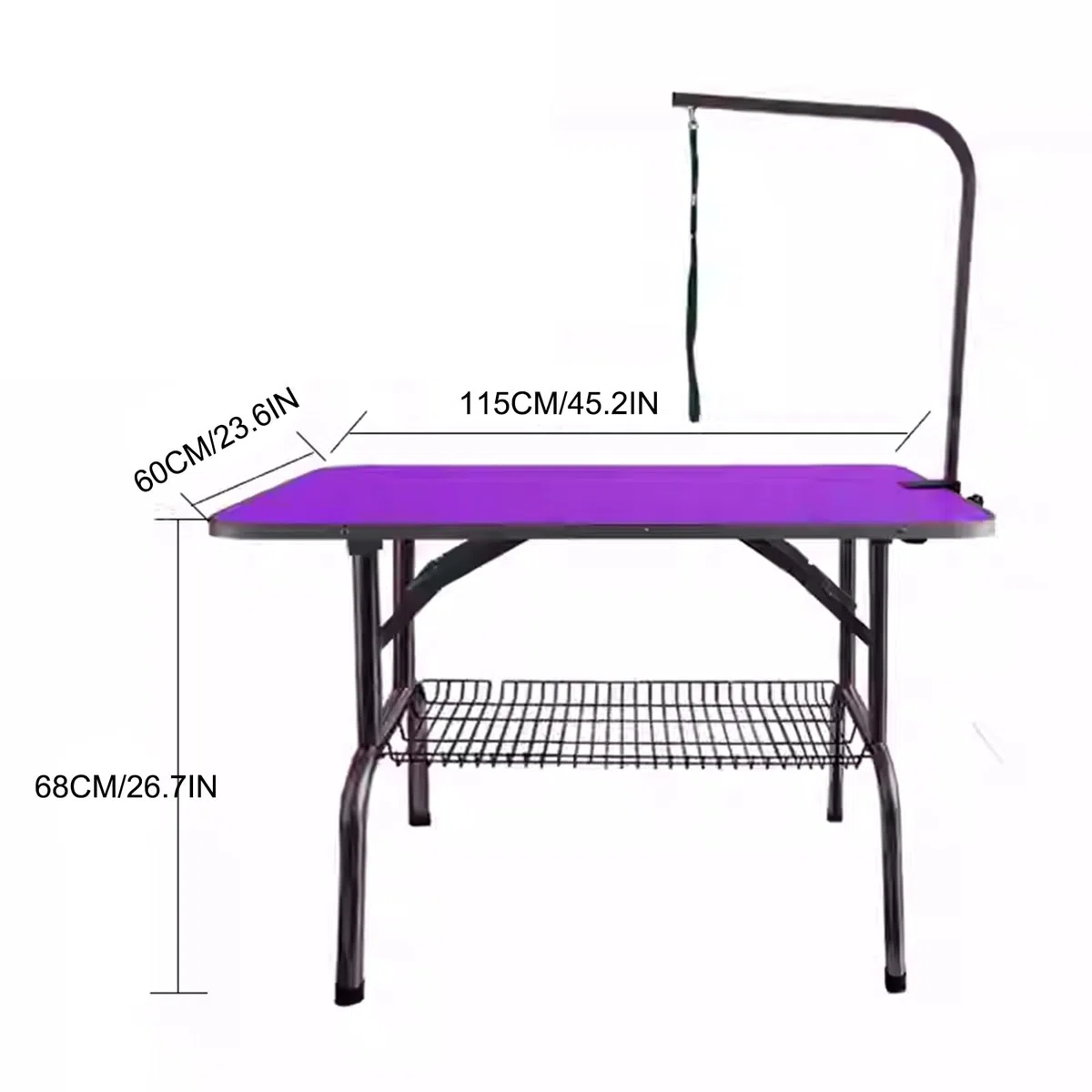 Mesa de Peluquería para Mascotas, Mesa de Aseo Plegable con Estante de Almacenamiento, Mesa de Aseo para Perros con Encimera Antideslizante, Mesa de Aseo para Gatos(Blue)