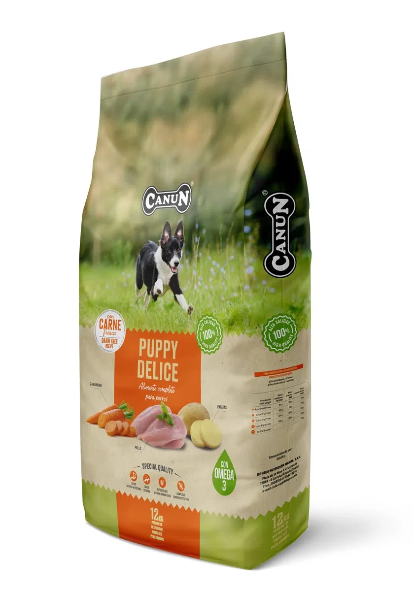 Pienso para Perros Cachorros con Pollo Fresco Sin Cereales Alimento seco para Perros 12 kg Canun Fresh Puppy Delice