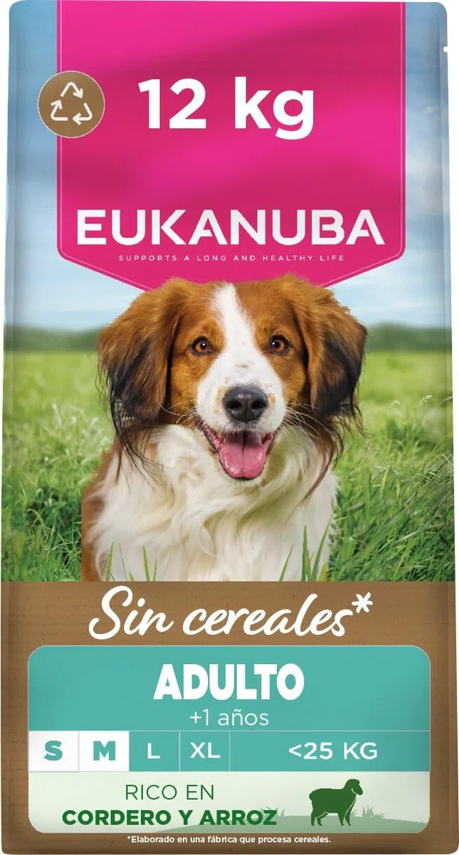 Eukanuba, alimento para Perros sin Cereales con Cordero para Razas pequeñas y Medianas - Alimento seco Premium sin Cereales para Perros Adultos, 12 kg