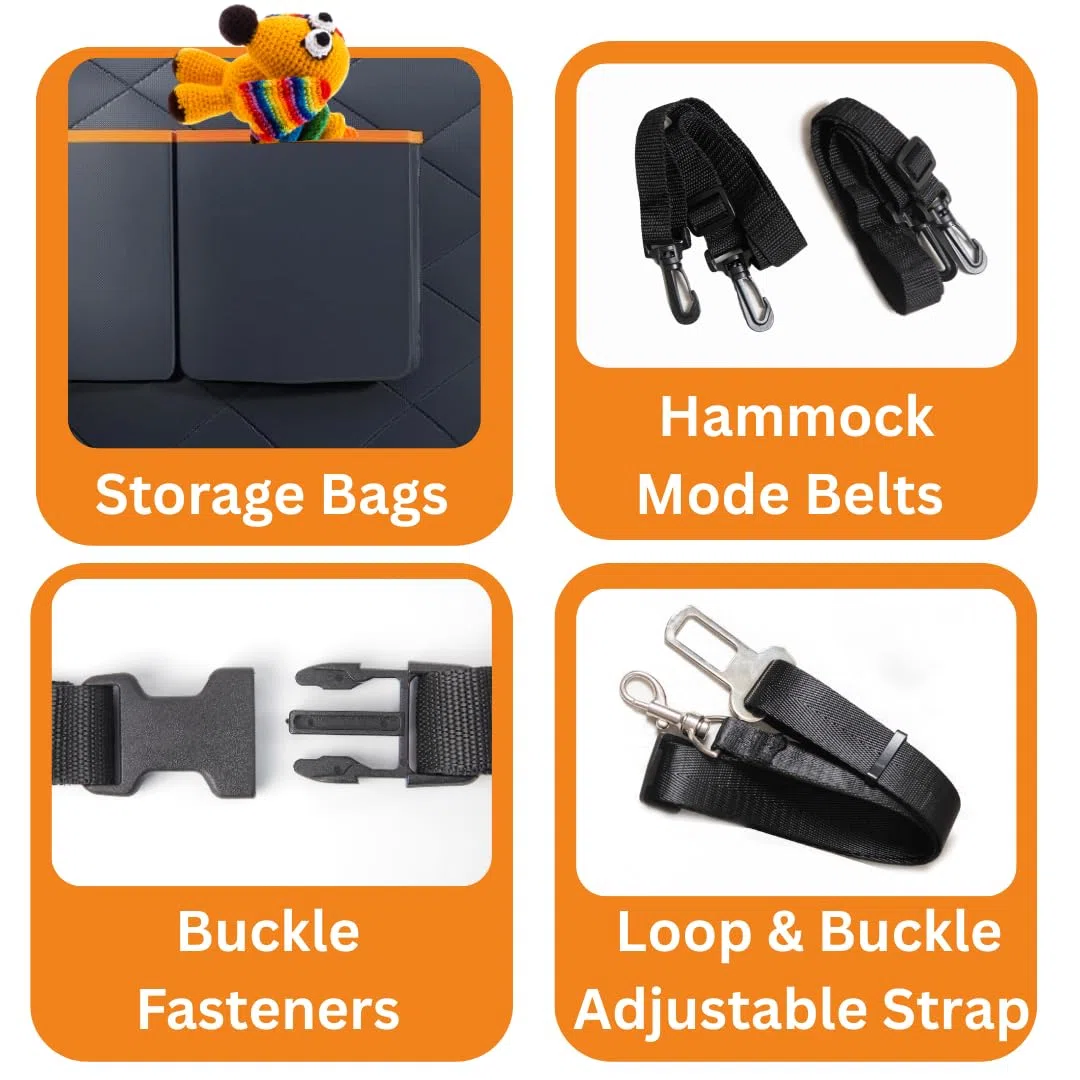 Funda de asiento de coche para perro, hamaca de 54 x 58 pulgadas, impermeable, accesorios para asiento trasero para coche, sedán y SUV, tela Oxford 600D, respaldo antideslizante, a prueba de arañazos,