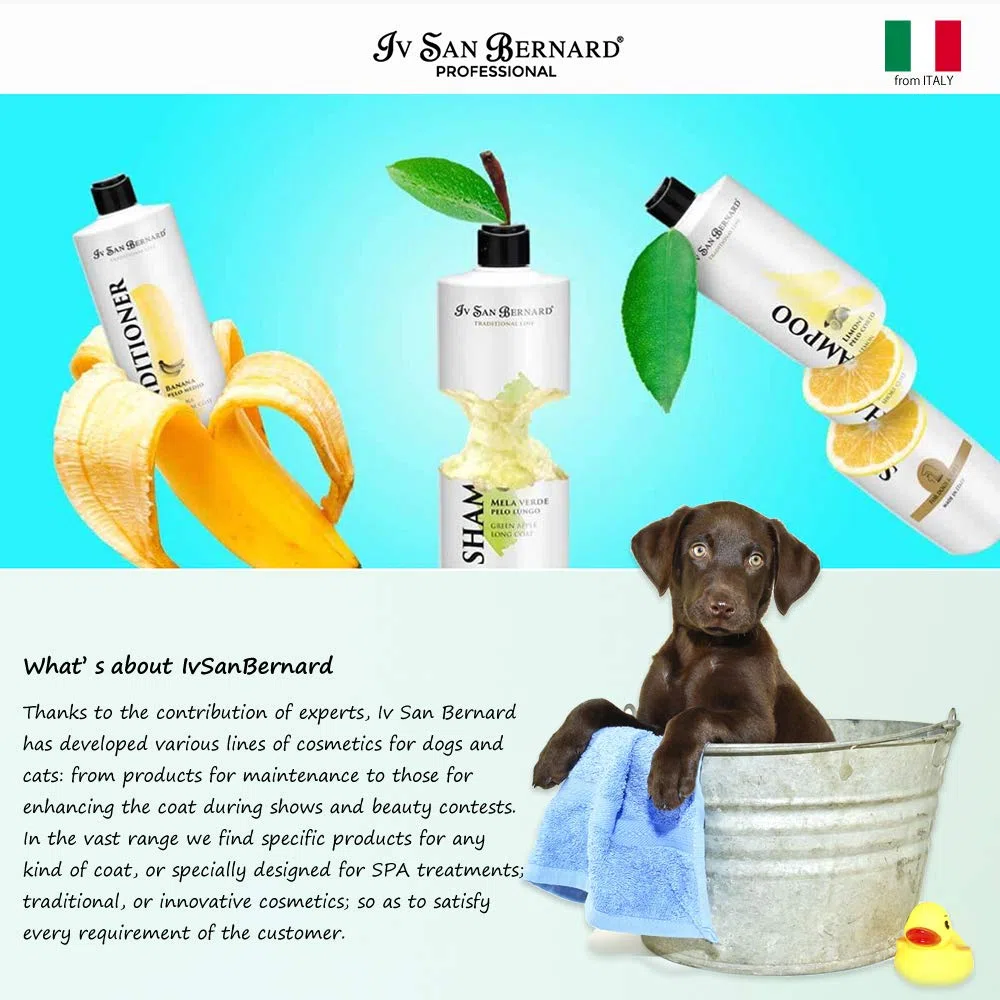 Bálsamo Cristal Clean - Crema para Perros y Gatos - 1 L - Contribuye a Restituir la Suavidad al Pelo Reseco - Aporta Nutrición y Protección - Específico para el Pelo Blanco - IV San Bernard