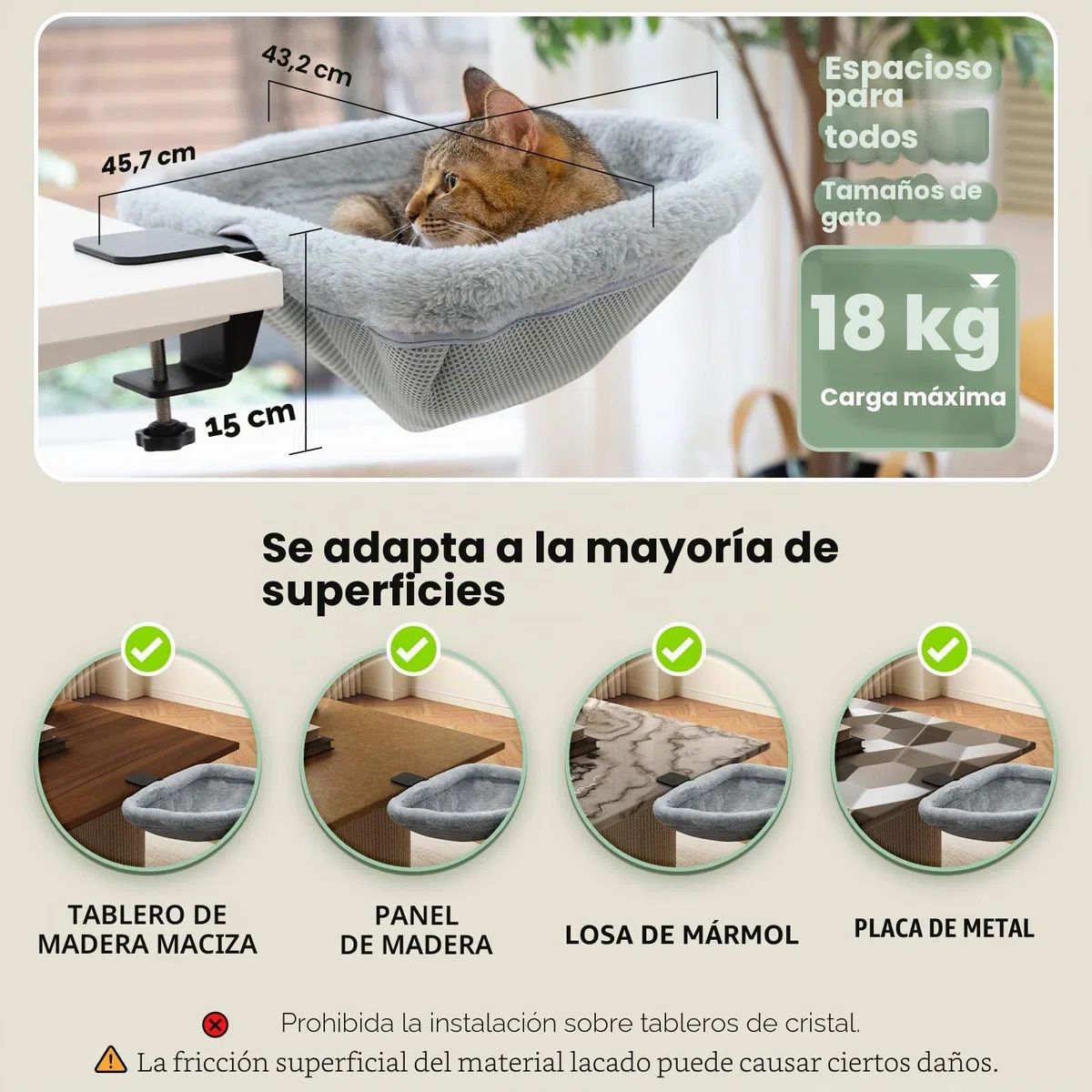 JUNSPOW Cama de escritorio para gatos, plegable con un solo clic, diseño hundido y cama semicircular para gatos que ahorra espacio, material de piel de conejo sintética suave, adecuada para varios