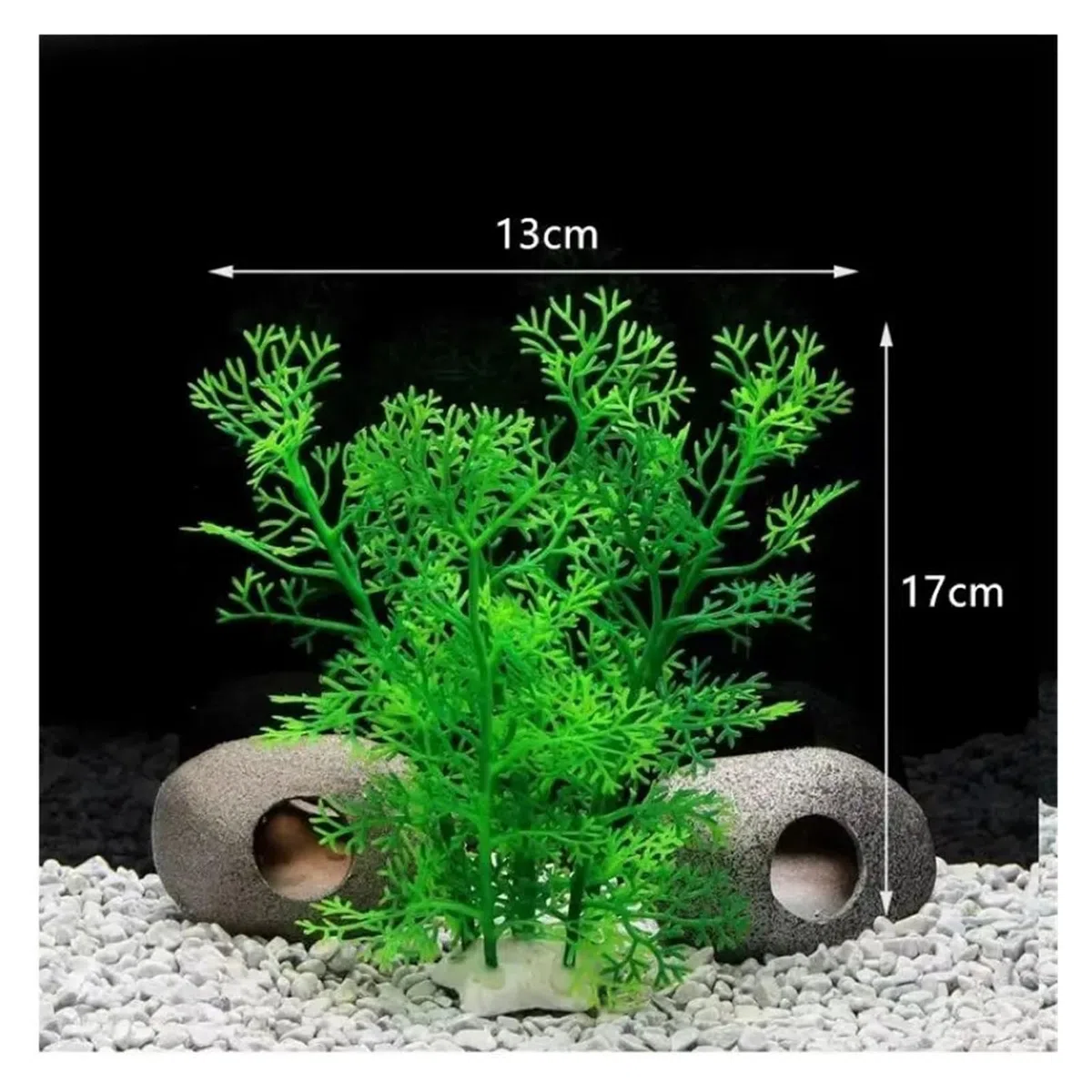 Plantas Artificiales para acuarios Decoración de Acuario Simulación Plantas acuáticas Pecera Paisaje Tanque Plantas plástico rocalla(7PCS-1)