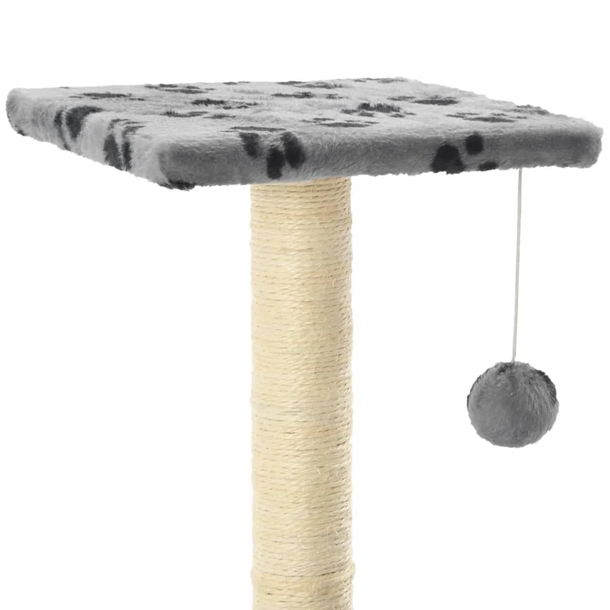 Rascador para Gatos con Poste de sisal, Rascador Gato, Arbol Rascador para Gatos, Gatos Accesorios, Torre Gatos, Arranhador para Gatos, Casa para Gatos, 65 cm Huellas Gris