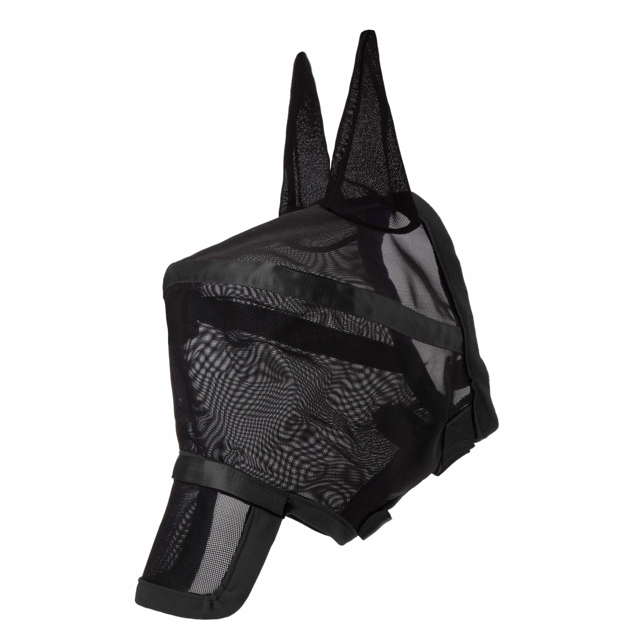 Harrison Howard Maskology Supreme - Máscara de Mosca de Caballo con protección UV Estelar con Cubierta de Nariz Desmontable, máscara 2 en 1, Color Negro, tamaño Completo