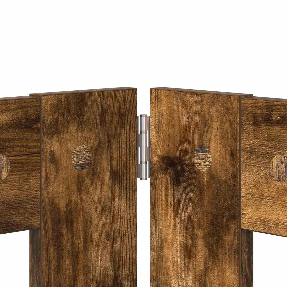 Puerta para perros con soporte de madera de roble ahumado, 6 piezas, 80 x 80 cm, plegable, para interior, protección segura para cachorros y perros en el salón