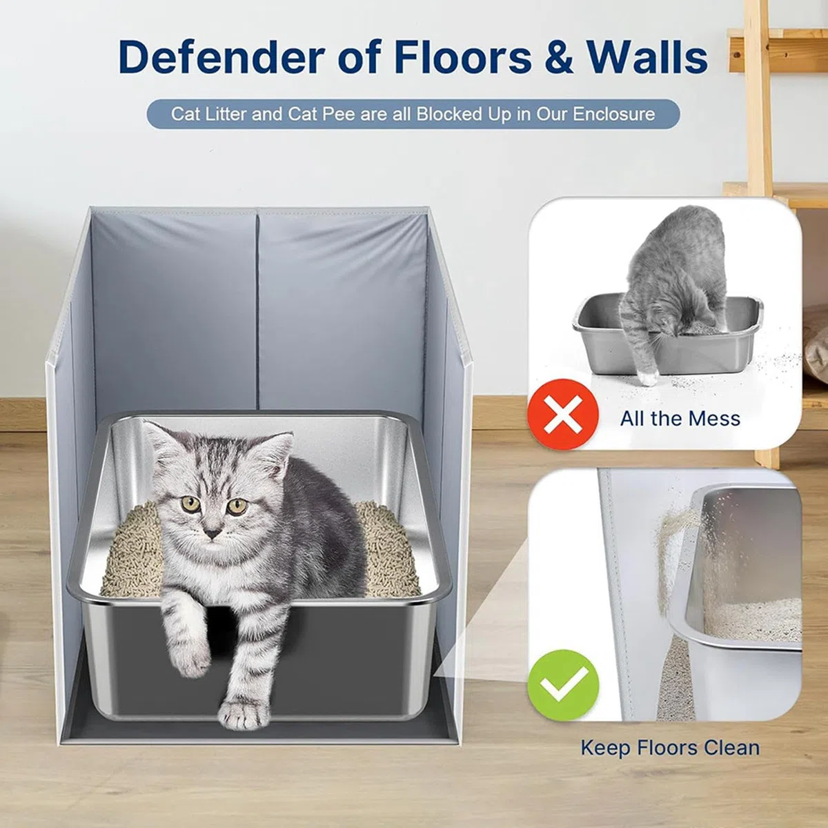 Accesorios para Areneros de Gatos, Durabilidad, Protectores contra Salpicaduras para Areneros de Gatos