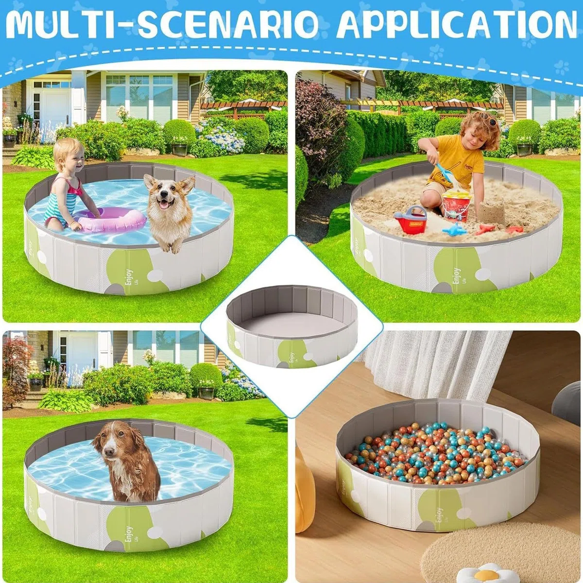 Piscina para Mascotas Portátil Plegable De PVC
