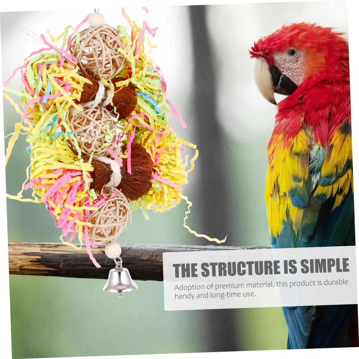 BESPORTBLE 9piezas Juguetes Colgantes para Aves Juguetes Masticables Coloridos para Periquitos y Loros Accesorios Interactivos para Jaulas De Aves